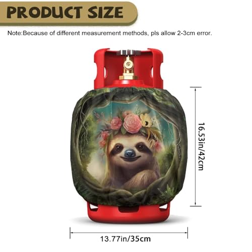 Camper Propane Tank Cover Sloth Outdoor 600D Heavy Duty Waterproof Covers Fits Standard 20 lb Cylinder, 13.7'' x 16.5'' for Rv Trailer - color: Sloth