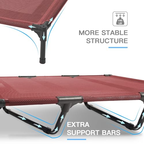 suddus Elevated Dog Bed Waterproof Outdoor, Portable Raised Dog Beds, Dog Cot Off the Floor, Dog Bed Easy Clean Indoor or Outdoor Use, X Large, Red - color: Red, size: XL (48"L x 36"W x 9"H)