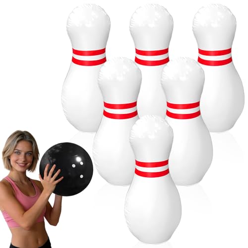 Giant Inflatable Bowling Set，One 15 Inches Ball with Six 23 Inches Pins