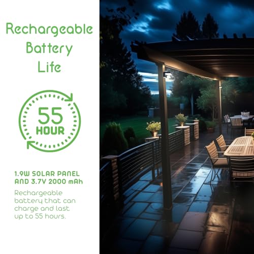 Square Solar Wall Lights - Solar Powered Wall Lamps - LED Lights - PIR Sensor & Two Lighting Modes - Rechargeable Battery Lasts Up to 55 Hours - 3000K - IP44 Weather Resistant - 2 Pack - size: 2 Pack Wall Lights