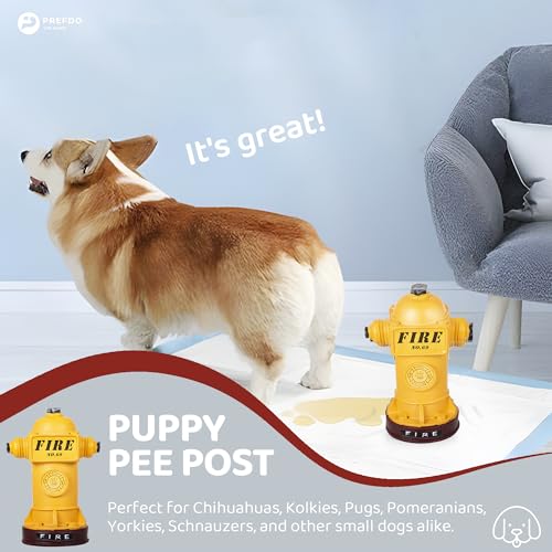 Potty Training Dog Fire Hydrant, Mini Fire Hydrant for Dogs to Pee On, Resin Puppy Pee Post, Potty Aid for Male Dog Indoor, Apartment,4.3" W x 9.4" H, Retro Yellow - color: Yellow
