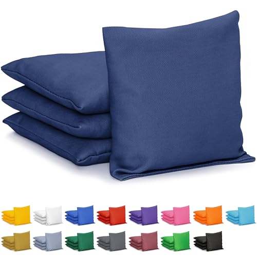 GoSports Classic Cornhole Bean Bags Set of 4-16 Colors Available - Regulation All Weather, Mix and Match - color: Navy, size: 6 X 6"