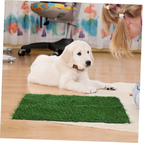 ibasenice Dog Artificial Grass Pee Pad for Potty Training Reusable Fake Grass Turf Drainage for Indoor and Outdoor Use Washable for Dogs