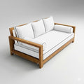 Prolinemax Style 3 - Mattress & Pillow Bolster Cushion for Outdoor Indoor Daybed Porch Swing Bed Contrast Trim Twin Size AD106 | Covers ONLY |