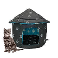 Fhiny Stray Cats Shelter, Waterproof Outdoor Cat Dog House Foldable Warm Pet Cave for Winter Yurt Wild Animal Tent Bed Anti-Slip Kitten Cave Hut for Feral Kitty Puppy Weatherproof - size: Medium