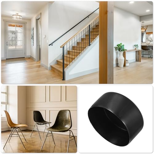 uxcell 110mm(4 5/16") Rubber End Caps, Round Vinyl Plug Insert Plastic End Caps for Tubing, Fence, Pipe Post, Furniture, Railing, Black, 50mm Height - color: Black, size: 110mm(4 5/16") x 50mm H