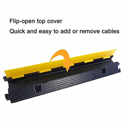 Rubber Cable Ramp Cord Cover Cable Protector Ramps Wire Hose Protective 1 Channel 22000Lbs Load Capacity Traffic Speed Bump for Asphalt Concrete Gravel Driveway Indoor Outdoor, 5 Pack - color: 1 channel-5 pack