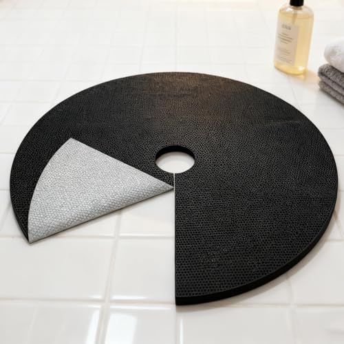 Tree Mulch Ring - Tree Root Protective Cover Disc with Ground Anchoring Nails, Temperature-Resilient Heavy Duty Landscaping Mat | Garden Lawn Flowerbed Yard Farm Outdoor Soil Moisture Barrier - color: Black 60cm
