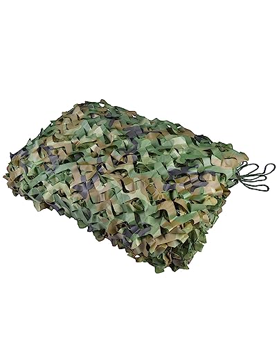 Camo Netting Camouflage Netting 6.5ft×10ft,10ft×10ft, 20ft×20ft,with Mesh Backing, Hunting Blind Nets, Sunshade Canopy, Army Tarp Fence Net for Party Decoration, Photograph and Car Cover - color: Woodland 02, size: 10ftx10ft