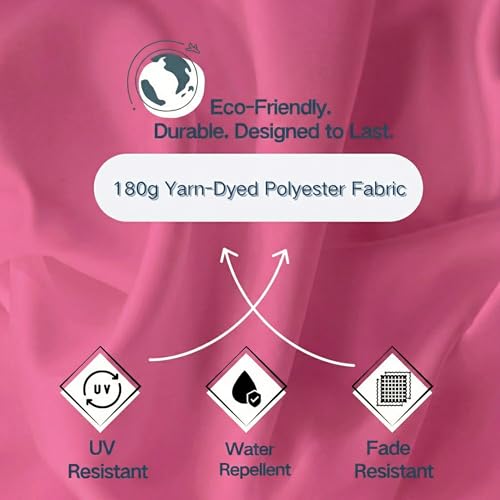 6.5' x 10' Rectangular Patio Umbrella Large Outdoor Market Umbrella w/UV Protection, Push Button Tilt and Crank Lift, Rectangle Table Umbrella for Garden, Deck, Pool, Patio, Rose Pink - color: Rose Pink