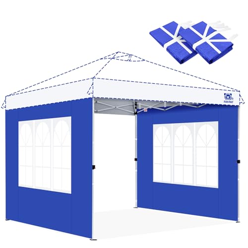 FANPAT Church Window 10x10ft Canopy Sidewalls for Pop Up Canopy, Waterproof UV Protection Fabric, Suitable for Outdoor Party, Picnics & Camping, Blue(2pcs Sidewalls Only, NOT Included Frame and Top) - color: Blue, size: 2 Pcs