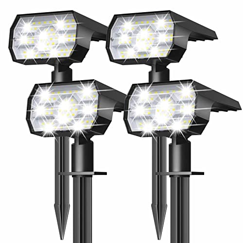 NYMPHY Solar Lights Outdoor Waterproof IP68, 56 LED 3 Lighting Modes Solar Powered Garden Yard Spot Solar Lights for Outside Landscape- 4 Pack (Cool White) - color: Cool White, size: 4 Pack