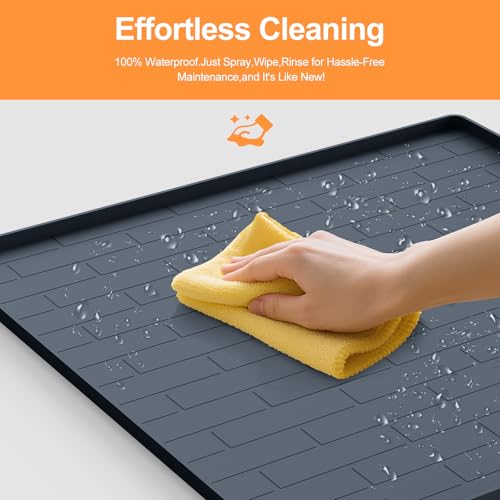 Pee Pad Tray Holder for Dogs,Non-Slip Silicone Dog Puppy Pad Holder,24 x 24 Square Puppy Potty Training Pads,No Spill Raised Lip High Edge,Portable, Leak-Proof Mat Trays for Indoor Floor Protection - color: Dark Gray, size: 24 x 24 Inches