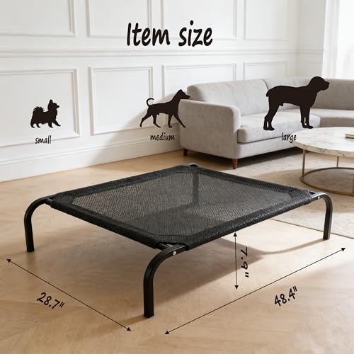XCL Elevated Dog Bed for Large Dogs, Cooling Raised Dog Bed, Outdoor and Indoor Breathable Mesh Non-Slip Frame Pet Beds, Easy Clean, Installation, Equipped with Pet Cushion, 40In - size: X-Large