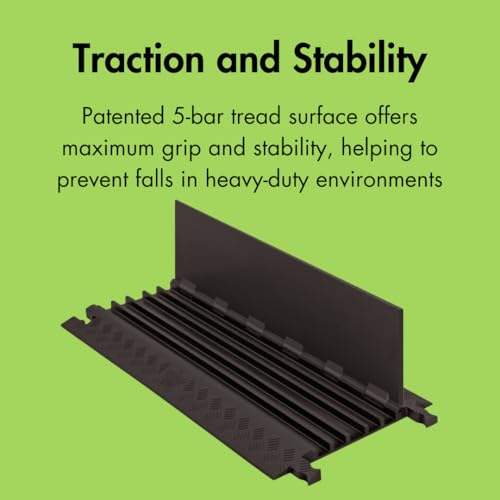 Checkers 3 Channel Medium Profile Drive Over Cable Protector ADA Compliant Ramp for Drop Over, Heavy Duty Loads up to 21,000 Pounds, Polyurethane Construction, Blue, CPRP-3GD-DO-BLU - color: Ramp