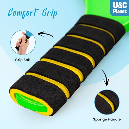 Beach Paddle Ball Set, Badminton Rackets, Family Game for Kids and Adults, Indoor Outdoor Game Backyard Park Camping Yard for Boys Girls Ages 3+, Beach Necessities Must Have - color: Green (Age:3+)
