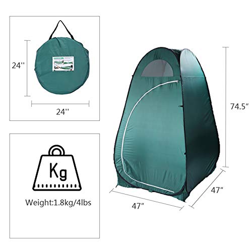 Portable Pop Up Shower Privacy Tent,Lightweight Single Toilet Shower Tents,Changing Room Dressing Tent,Waterproof Camping Shower Tents,with Carry Bag,for Picnic Beach Hiking Fishing (Army Green) - color: Army Green
