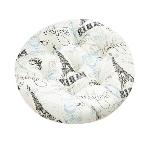 Boho Round Chair Cushion 16" Soft Thick Seat Cushion Outdoor Bistro Floor Sofa Pads Colorful Leaf Ergonomic Support Cushions for Dining Chairs, Garden Patio, Home, Office Car - color: White