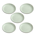 5 Pack Wheat Straw 6 Inch Plates, Small Dinner Plates, Round Dishes with Raised Edge, Reusable Salad Plates set, Unbreakable Appetizer Dessert Serving Plates for Party (Green) - color: Green