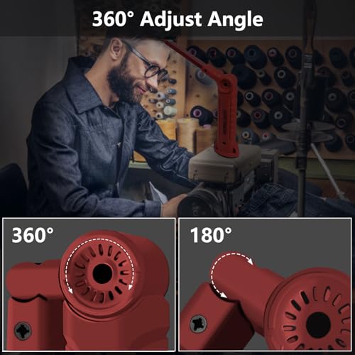 Working Light Portable, Rechargeable Work Lights with Magnetic Base Hanging Hook,360° Rotate 5 Modes,COB LED 800 Lumens Foldable Inspection Light for Car Repair, Grill and Outdoor Use(2pack) - color: Red*2