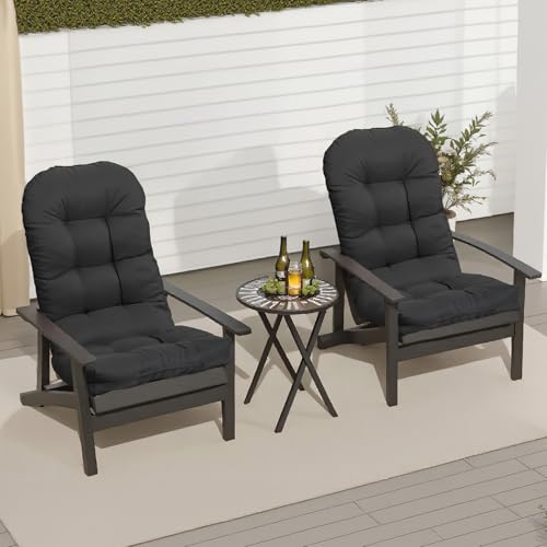 Adirondack Chair Cushion, Thick Indoor/Outdoor Rocking Chair Cushion with High Elasticity PP Cotton, Fade-Resistant, 44'x19'x4 - color: Black