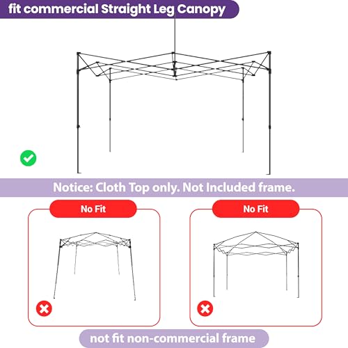 Tradesparker 10x15 Commercial Pop Up Canopy Replacement Top-Windproof D-Rings+Banner Grommets+Loop Pile Wall System,Ez Canopy Cover ONLY-Frame/Side Walls NOT Included(Red) - color: Red, size: 10x15
