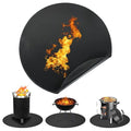 TYLIN Fire Pit Mat for Deck Fireproof, Round Fireproof Under Grill Mat, Oil-Proof Waterproof BBQ Pad for Deck Patio Grass Outdoor Grill Accessories, Portable and Reusable，Black (60x60 inch) - size: 60x60 inch