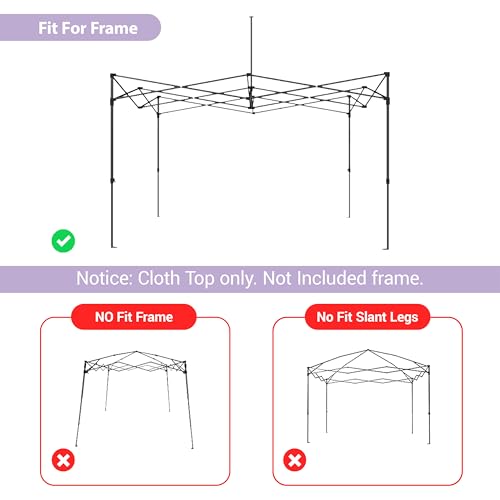 Tradesparker 10x20 Commercial Pop Up Canopy Replacement Top-Windproof D-Rings+Banner Grommets+Loop Pile Wall System,Ez Canopy Cover ONLY-Frame/Side Walls NOT Included(Black) - color: Black, size: 10x20