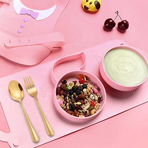 LIANYU 12-Piece Gold Kids Silverware Set, Stainless Steel Toddler Utensils Flatware Set, Child Cutlery Tableware for 4, Include Knife Fork Spoon, Mirror Finished, Dishwasher Safe - color: Gold