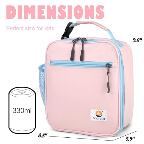 CaCTOUR Lunch Box Kids,Premium Insulated Lunch Bag for Girls Boys,Soft Bag Mini Cooler Back to School Thermal Reusable Lunch Bag for Work School Picnic (Pink) - color: B-Pink