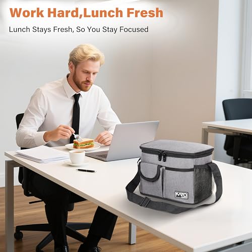 Tirrinia Insulated Lunch Bag for Women Men, Leakproof Lunch Box Containers for Adult, Work, School, Soft Lunchbox for Kids,Boys, Adult Cooler Bag for Picnic Hiking Beach,Gray - color: Gray, size: Medium -8L