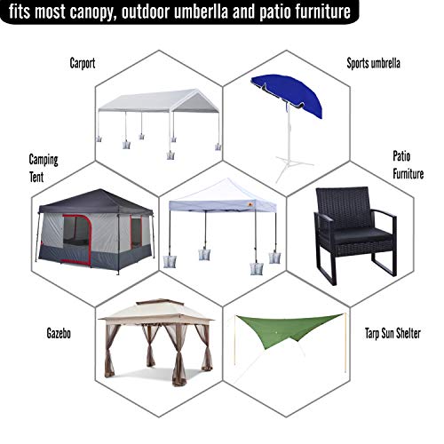 ABCCANOPY Canopy Weights 120 LBS Gazebo Tent Sand Bags,4-Pack Brown (Without Sand) - color: Brown, size: 120 LBS