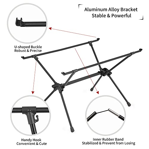 Naturehike FT11 Height Adjustable Camping Table, Ultralight Aluminum Roll Up Table with Carry Bag, Portable Backpacking Camp Table for Hiking Picnic Fishing Beach