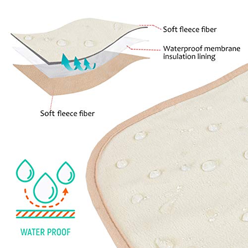 Catalonia Waterproof Blanket for Bed, Reversible Fleece Bed Sofa Cover, Washable Liquid Proof Furniture Protector - color: Camel+taupe, size: 60"x80"