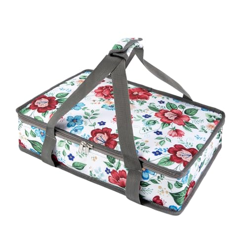 Floral Casserole Carrier for 9x13 Baking Dish, Insulated Lasagna Lugger Tote, Leakproof Thermal Food Warmer Bag for Potluck, Picnic, Travel - Farmhouse Vintage Style, Mom Gifts - color: Floral#5