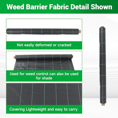 Weed Barrier Fabric Planting Cover - 4 x 150 FT Heavy Duty Landscape Fabric Ground Cover Block for Outdoor Planting - size: 4 x 150 FT