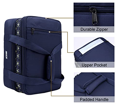 MIER Insulated Double Casserole Carrier Bag for Lasagna Lugger, Potluck Parties, Picnic, Beach, Fits 9 x 13 Inches Baking Dish, Casserole Dish, Expandable, Dark Blue - color: Dark Blue