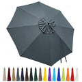 10ft Patio Umbrella Replacement Canopy 8 Ribs, Waterproof & Fade Resistant Market Umbrella Cover, Thickened Polyester Fabric for Backyard, Garden and Pool (Canopy Only) (Gray) - color: Gray