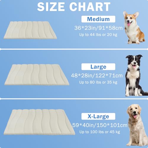 SCENEREAL Dog Cooling Mat for Crate, Thicken Self-Cooling Dog Pad Reversible (Cool & Warm), 48"x28" Pet Cool Bed for M Large XL Dogs, Kennel Sofa Mats Machine Washable, Durable Non-Toxic Gel, Outdoor - color: Beige, size: Large(48" L x 28" W x 1.0" HT)