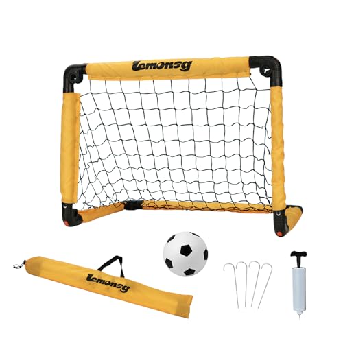 Small Soccer Goals for Kids, Foldable Mini Soccer Goal Set with Portable Soccer Net for Kids, Kid Soccer Goal for Indoor Outdoor Backyard Play, Soccer Toy Gift for Children - size: Elite Yellow: 23.62×17.71×17.71 inch in goal+ball