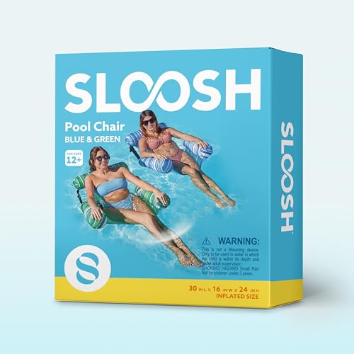 SLOOSH Inflatable Pool Floats Adult,2 Packs Floating Lounge Chairs,Blow up Pool Noodles for Adult Heavy Duty,Floating Chair for Party Summer Water Beach Lake Fun - style: Stripe