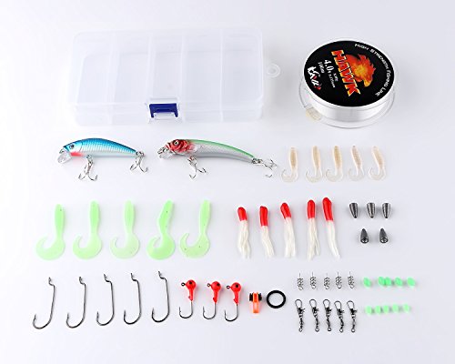 Fishing Rod Reel Combo Full Kit Telescopic Spinning Pole Set with Reel Line Lures Hooks Carrier Bag Saltwater Freshwater Fishing Gear Tool for Kids Adults Professional - color: Black-5.9FT