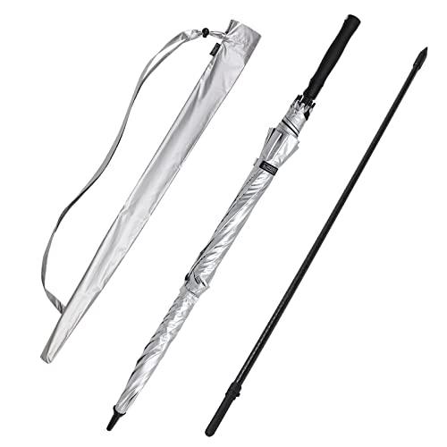 G4Free Vented UV Golf/Beach Umbrella 68" Arc, Auto Open Oversize Extra Large Windproof Sun Shade Rain Umbrellas - color: Silver/Black