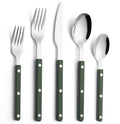 ANNOVA Silverware Set, Retro/Rivet Colorful Stainless Steel Tableware Kitchen Flatware Set Utensils, Includes Dinner Knives, Forks, Spoons, Salad Forks & Dessert Spoons (Dark Green, 10 Pieces) - color: Dark Green