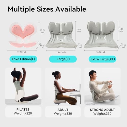 BKT Seat Cushion Chair Ergonomic Office Chair Cushions Lumbar Support for Seat Pillow Ideal for Students Office Workers Nursing Mothers Long Sitting Outdoor Fishing Floor - color: Heart Diamond Version L-coral Pink