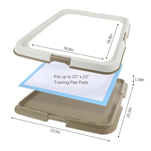 Pawise Dog Pee Pad Holder for Puppy, Puppy Pad Holder Tray, Pet Training Pee Pad, Indoor Potty Tray for Senior Dogs, Dog Toilet for Newborn Puppies, 23.5" x 23.5" - size: Small