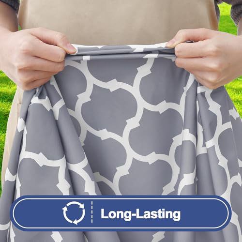 Smiry 2 Pack Rectangle Table Cloth 5 Foot, Waterproof Elastic Fitted Tablecloths, Windproof Washable Polyester Table Cover for Picnic, Camping, Outdoor (Grey, 30"x60") - color: Grey, size: 30"x60"
