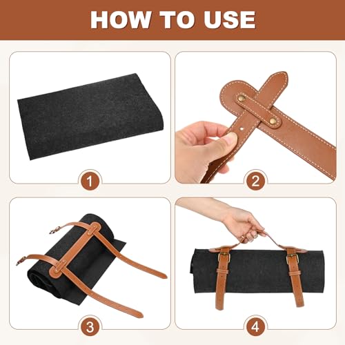 M METERXITY 2-Pack Outdoor Picnic Blanket Carry Strap, 22.8" Portable PU Leather Handle Belt Carrier for Camping/Picnics/Travel, Motorcycle Bedrolls Carrier [Brown] - color: Brown
