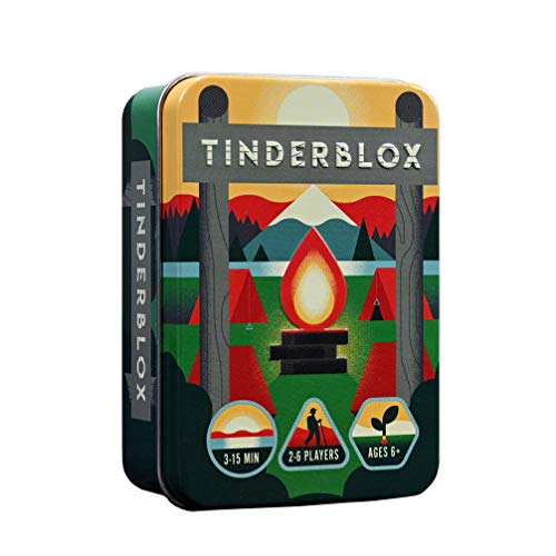 Tinderblox Board Game by Alley Cat Games | Fast Paced Dexterity Stacking Game for All Ages | Compact Portable Family Game | 2–6 Players | Ages 6+ | 15 Minute Playtime