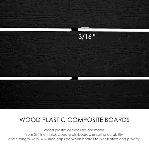 Kozyard 50" W x 48" H Privacy Screens Fence Panel Specifically for Hard Surfaces, Aluminum Post, Air Conditioner Fence Panels, Pool Equipment Enclosure, Trash Can Screens Fence with Base G*9PCS - color: 3Panels/Hard Surfaces
